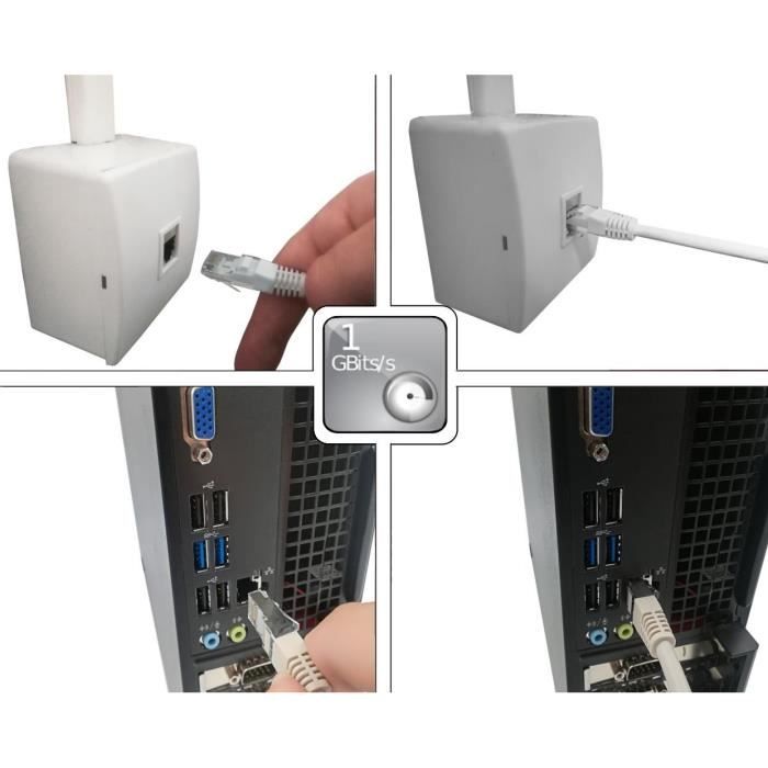 Câble RJ45 Cat.6 - LINEAIRE - PCC6FH - 10 M - Blindé F/UTP - Connecteurs RJ45 Mâle