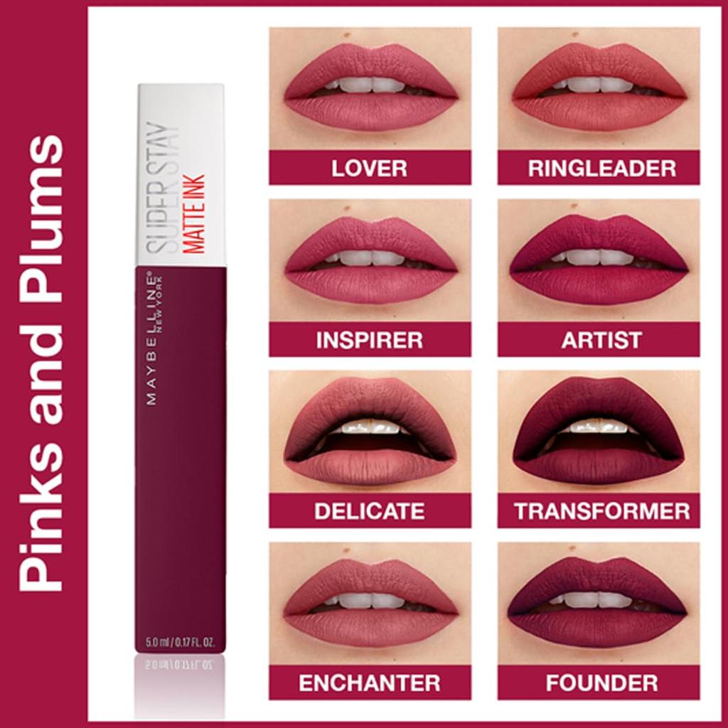 Maybelline New York Superstay Matte Ink Liquid Lipstick 118 Dancer 5ml Long Lasting Lip Color Non Transferable 16 Hour Wear Velvety Matte Finish