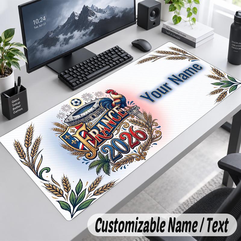 Custom Name Text Mouse Pad France national football team Personalized Desk Pad For Work And Gaming