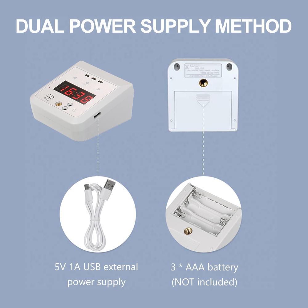 2-in-1 Automatic Digital Thermometer Non-Contact Infrared Temperature Measurement + Time Display