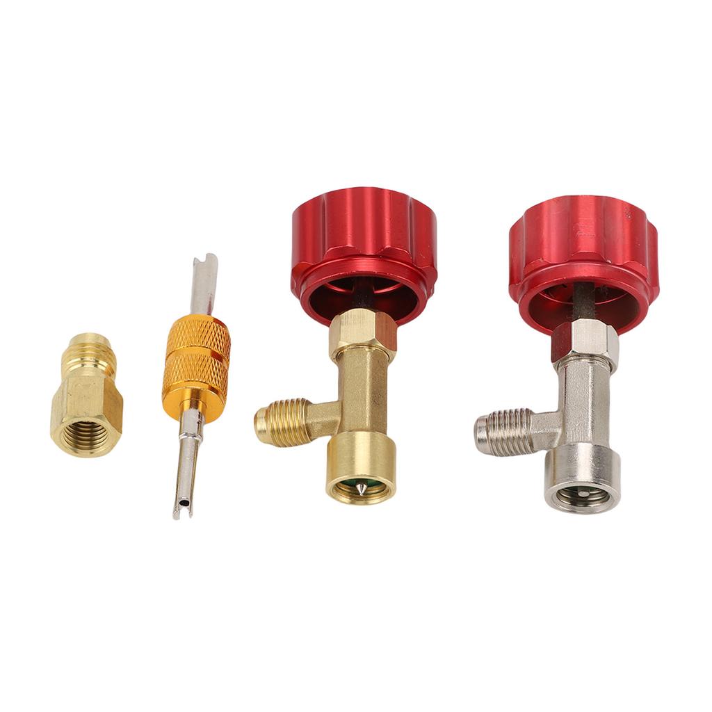 R134a Can Tap Kit Refrigerant Dispenser with Valve Core Remover for Coolant Recharging Car Truck SUV Vehicle Red