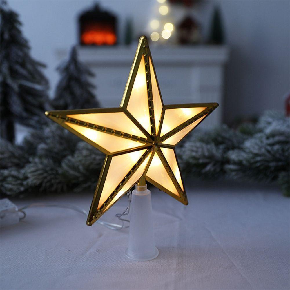 Plastic Christmas Tree Top Star Glowing Lovely Christmas Decorative Star Light Lightweight Christmas Tree Ornament New Year