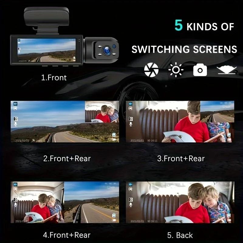 New 1080P WIFI Dual Camera Dash Cam for Cars,Front and Inside,car Camera with IR Night Vision,Loop Recording,wide Angle Car DVR Came