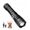 High Power LED Flashlight  Rechargeable - Long Range Torch with Telescopic Zoom, Bright Self-Defense Flashlight for Outdoor Use