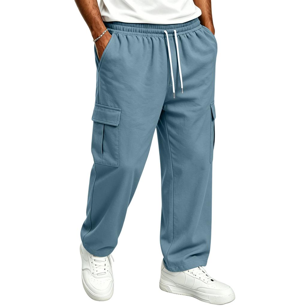 Men's Casual Straight Leg Drawstring Jogger Pants for Commute and Everyday Wear