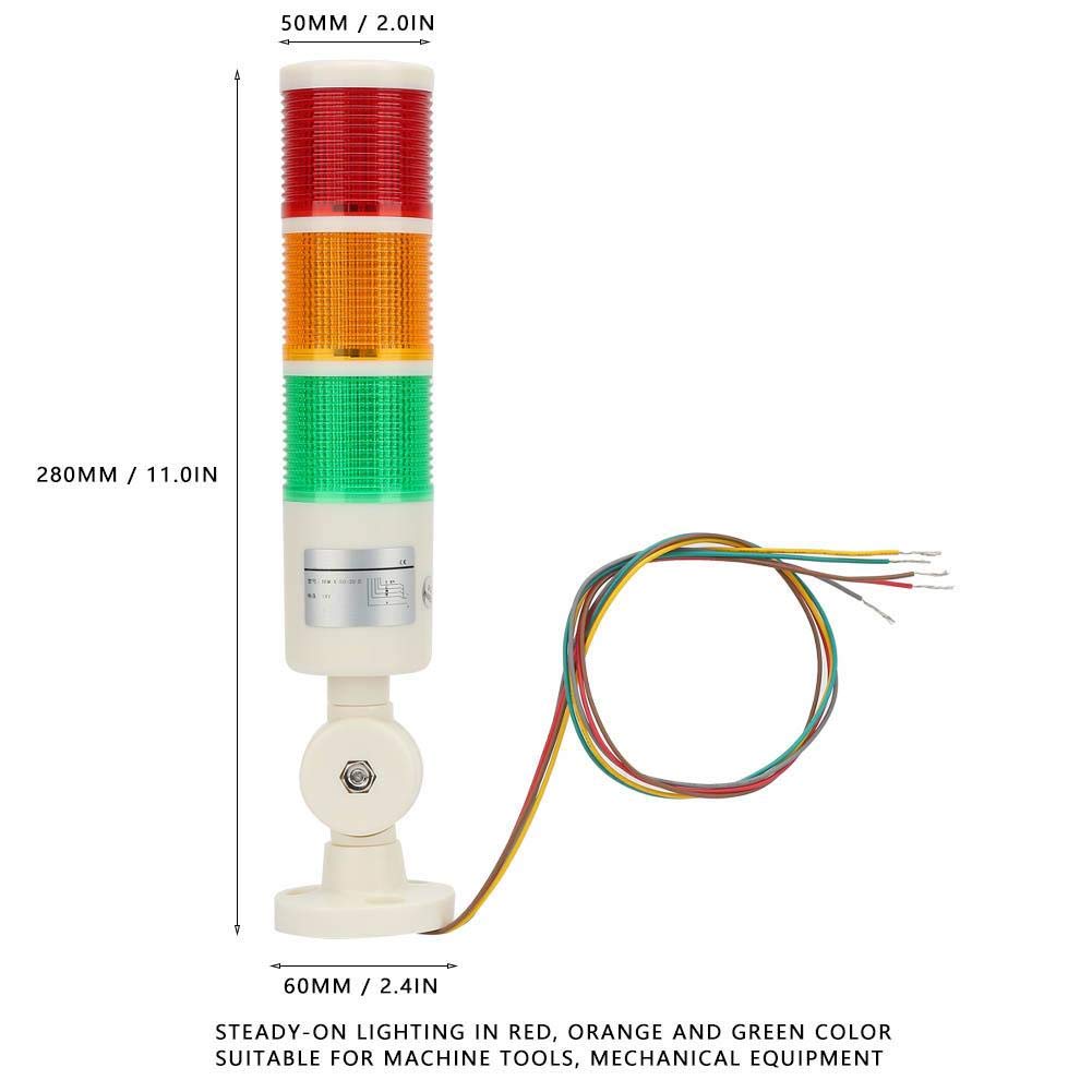 CNC Machine Warning Light LED Indicator Alarm Signal Light Alarm LED Light Warning LED Light Indicator Alarm Signal Tower Light with Buzzer Sound