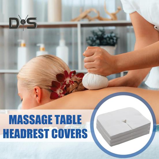 100Pcs Face Cradle Cover Disposable Massage Headrest Non-woven Cover Soft Portable Massage Table Chair SPA Bed Face Rest U-shaped Cover