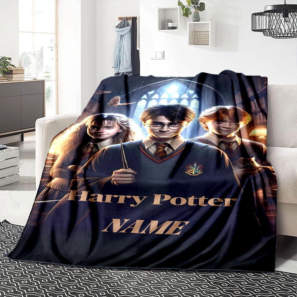 Custom Name Gryffindor Pride Loyalty blanket for Couch & Bed, Plush Cozy Fuzzy Blanket Super Soft & Warm Blankets for Fall and Winter. 090896
