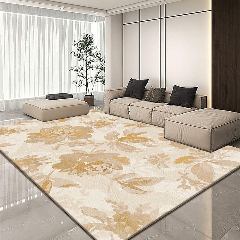 Nordischer Stil Blumendesign Große Größe Schlafzimmer Dekoration Teppich Weich Rutschfest Wohnzimmerteppich Fusselarm Leicht zu Reinigen Sofa Tischmatte