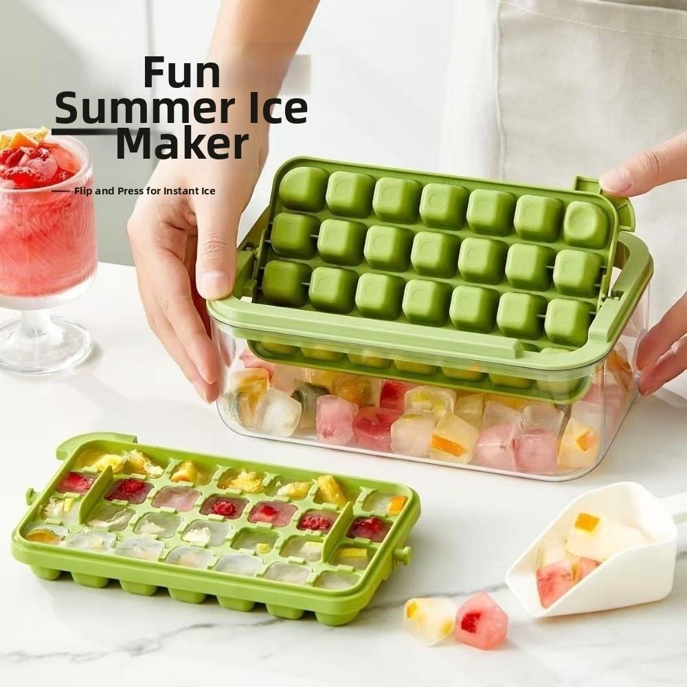with Lid Shovel Ice Cube Mold 28/56 Grid Ice Mould Tray DIY Ice Maker Storage Box Kitchen Gadget