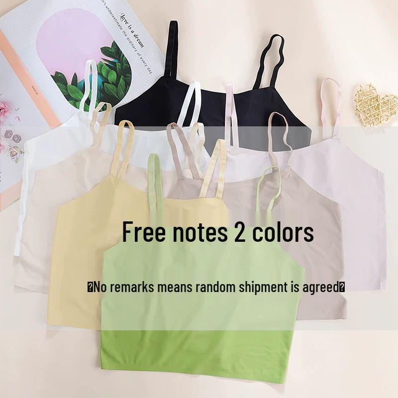 Ice Silk Strapless Backless Camisole - Korean Style Student Top