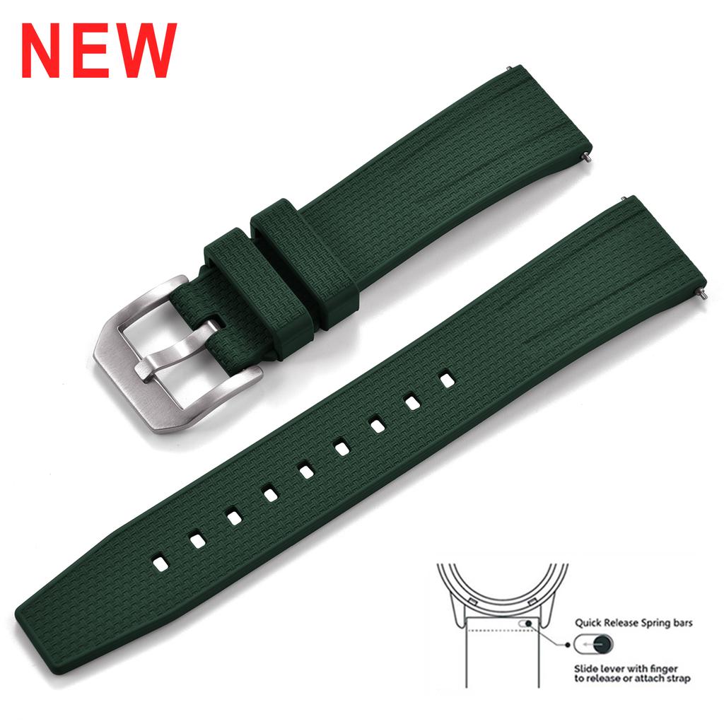 20mm 22mm Premium FKM Fluorkautschuk Taucheruhr Armband Militärqualität Für Seiko Oris Citizen Schnellverschluss Anti-Rutsch