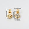 5Pcs/Pack 6mm 14/18K Gold Color Plated Flower Pendants with Zircon for DIY Bracelet Necklace Jewelry Making Accessories
