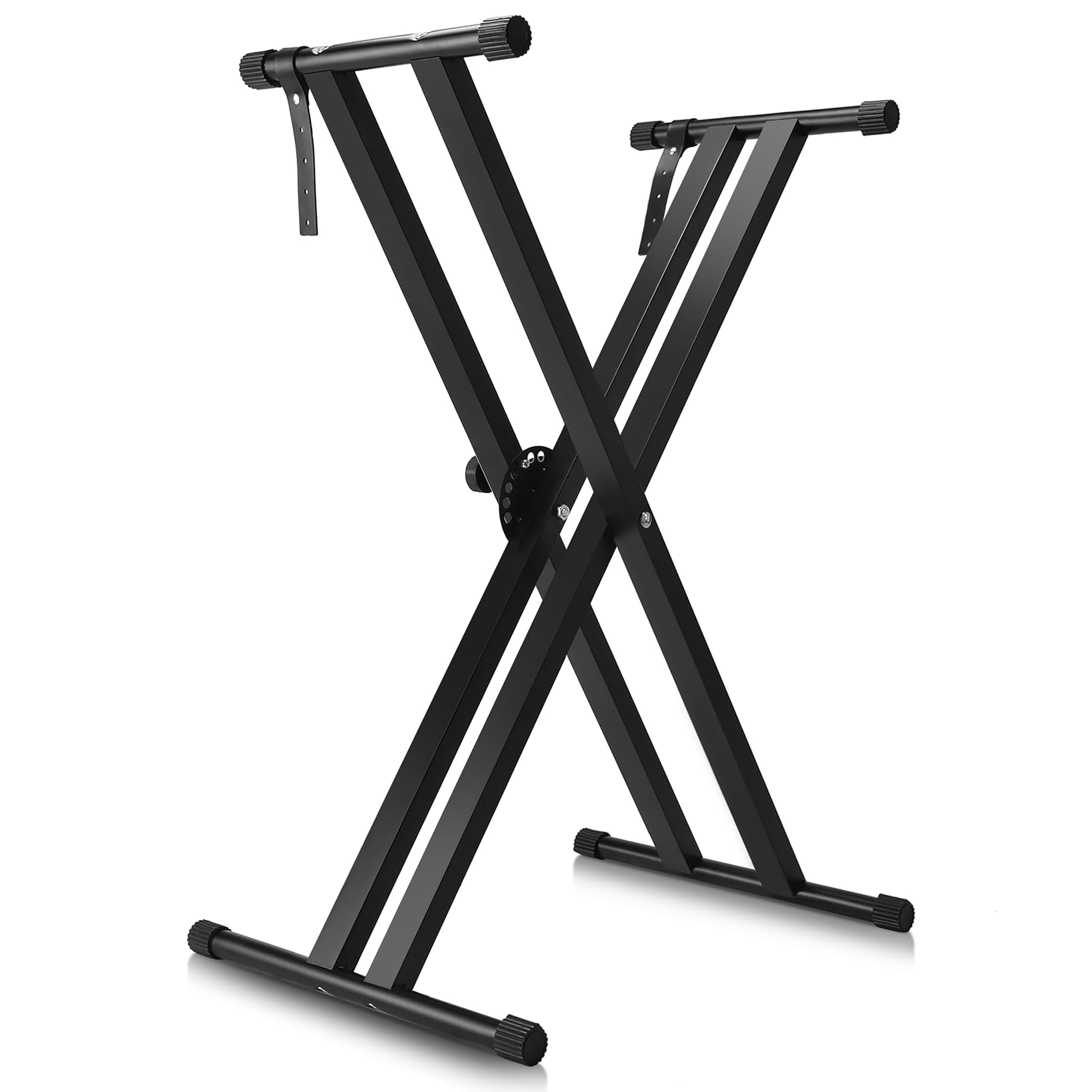 

Vevesoas Keyboard Stand, 7-Level Height Adjustable, Foldable X-Shaped Keyboard Stand for Digital Pianos, Non-Slip Rubber Feet, Anti-Drop Strap,