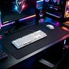 Mouse Pad Alb-Negru Accesoriu Gaming Margine Cusută XXL Covoraș Lung Birou HD Anti-Alunecare Extins pentru Computer Laptop Tastatură Mousepad