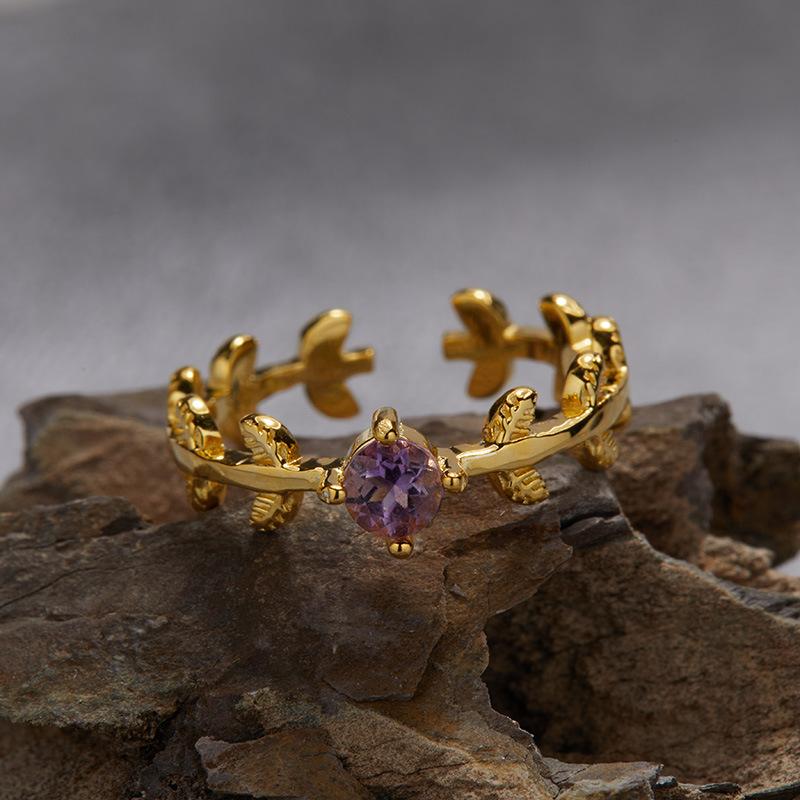 Кольцо из стерлингового серебра S925 Color Treasure Jewelry с инкрустацией натуральным турмалином, женское, регулируемое, тренд