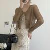 1116 spring and summer new Korean version hollow sunscreen short knitted cardigan versatile and thin lace-up shawl top women