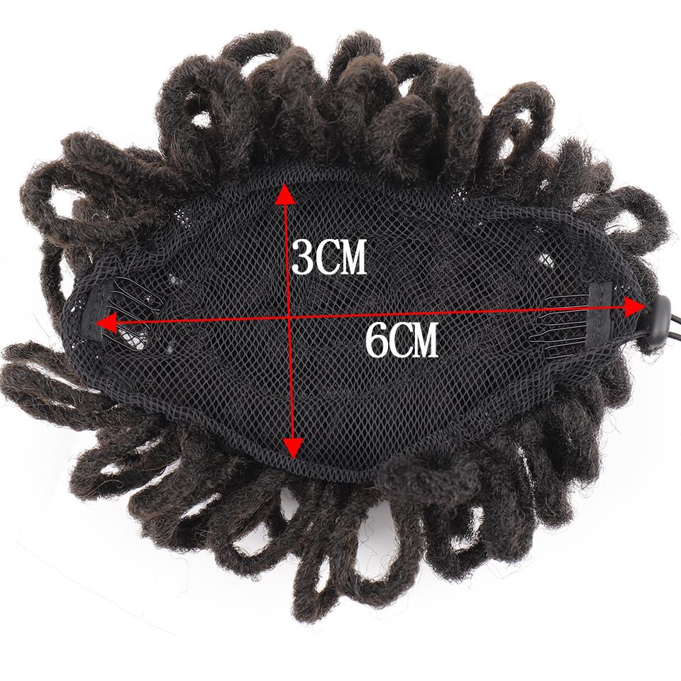 Synthetic DreadLock Hair Bun Band Faux Locs Afro Chignon Drawstring Ponytail Clip In Hairpiece For Fake Hair Black Women
