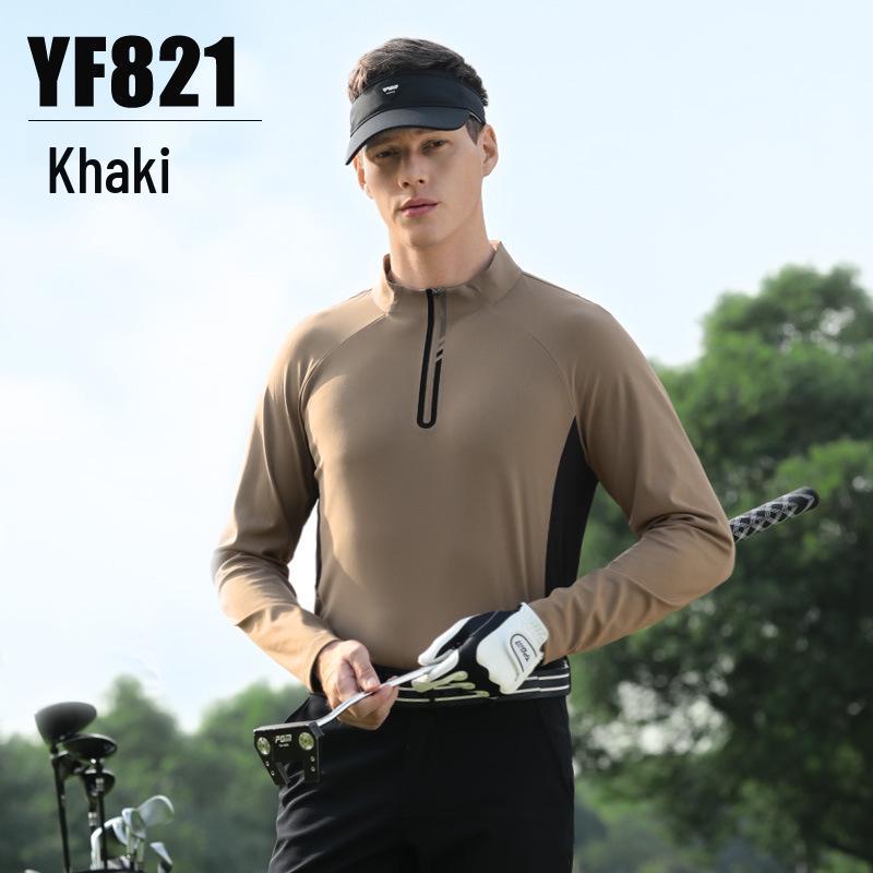PGM Men s Long Sleeve Raglan Stand Collar Polo Shirt L