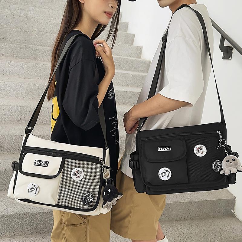 Women's Multi-Pocket Crossbody Bag Men's Large Capacity Messenger Bag Student Shoulder Bag