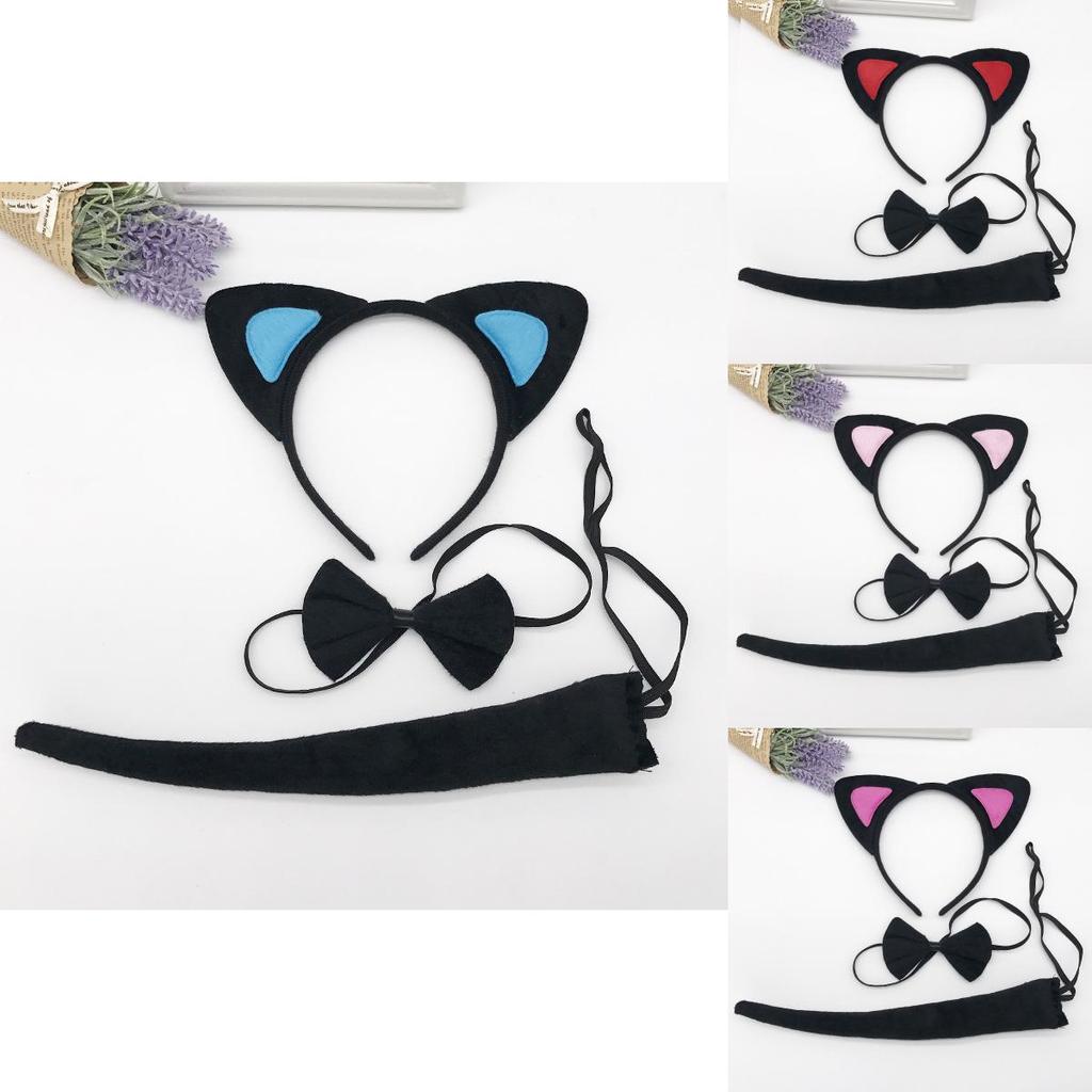 Animal Headband Set With Bunny And Cat Ears For Cosplay Party Costume Accessories