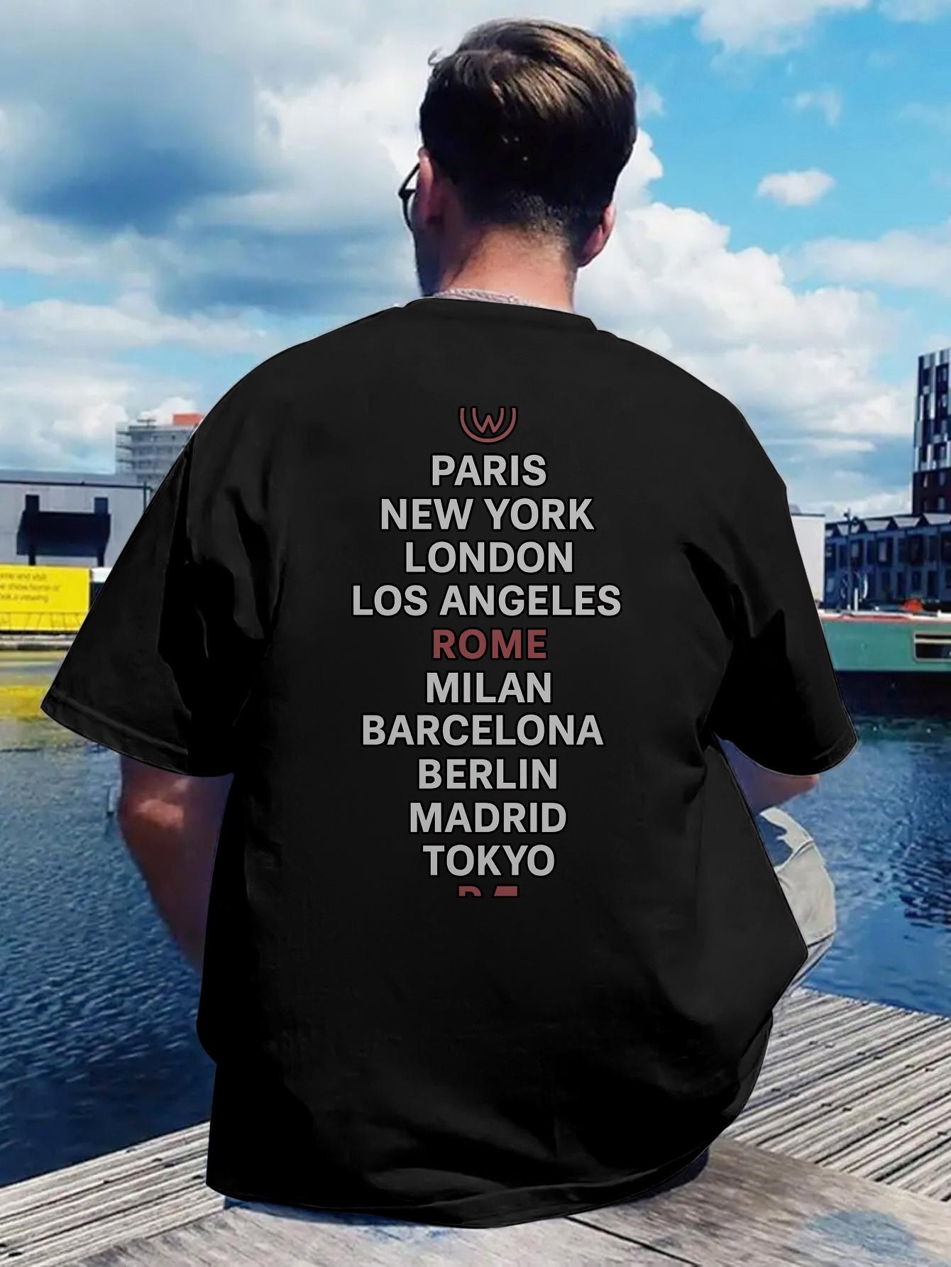 White T-shirt - Back Print World Cities Design (Paris L
