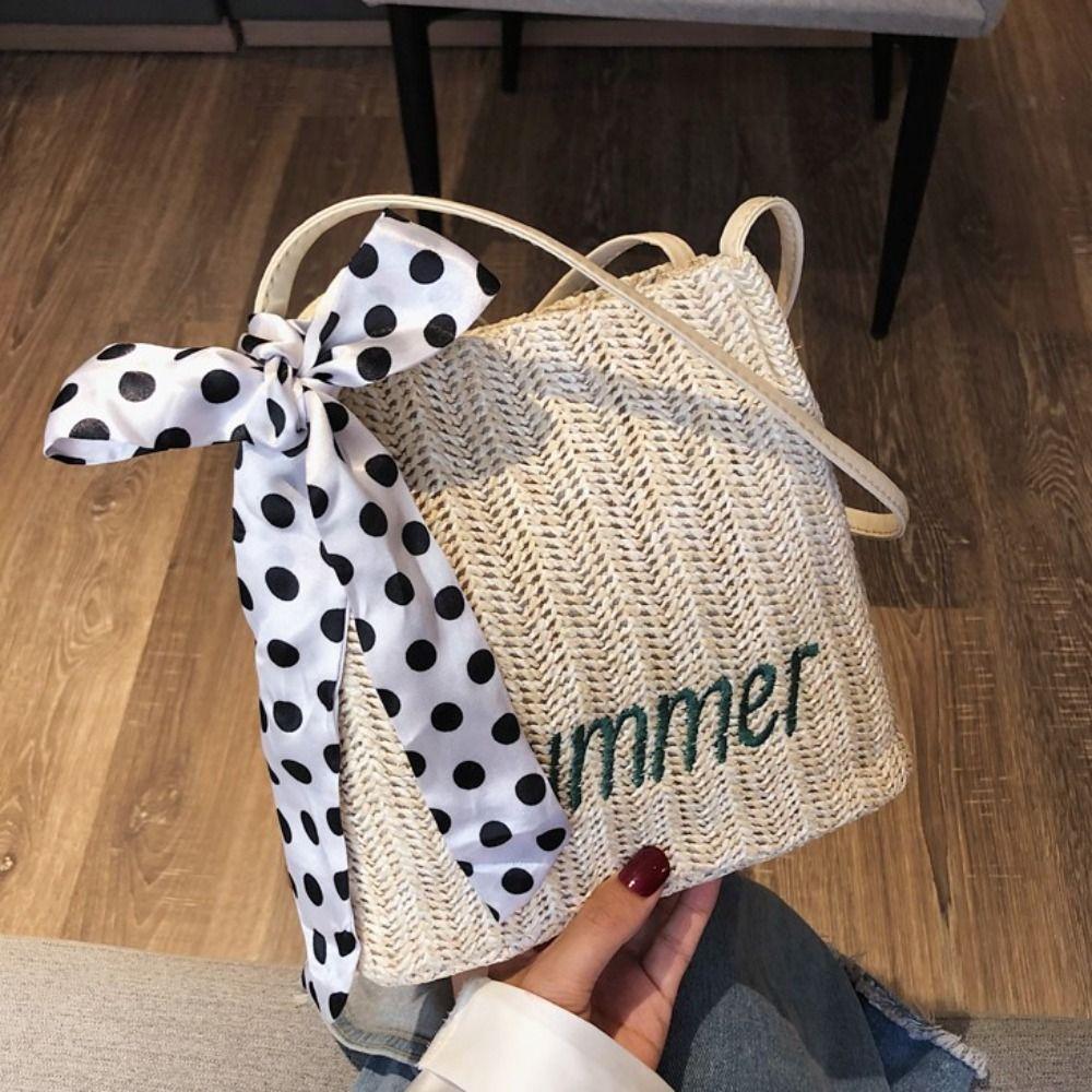 

Shopping Bag Summer Beach Bag Handbag Weave Straw Handbag Leisure Bohemian Shoulder Bag Girls