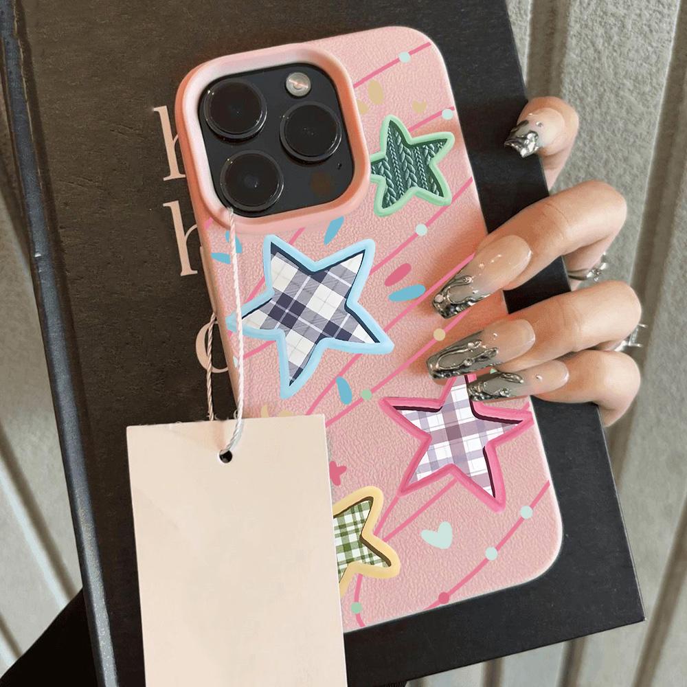 HOT Cool Trendy Stars Lichee leather pattern Phone Case For Samsung S26 S25 S24 S23 S22 S21 S20 S10 Plus FE Ultra 4G 5G Cover