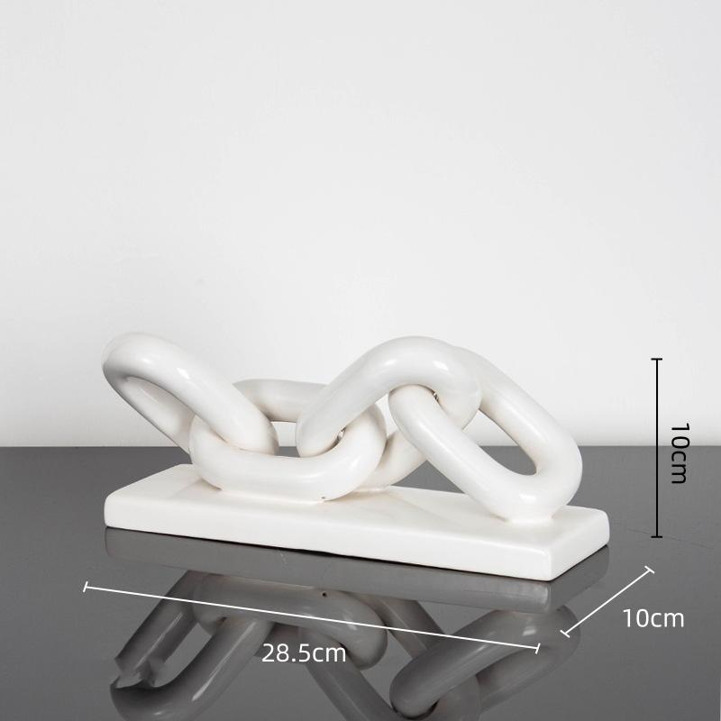 Ceramic Handicraft Golden Chain Skeleton Lock Ceramic Furniture Gold Ring Decorative Figurines Home Decoration Accessories