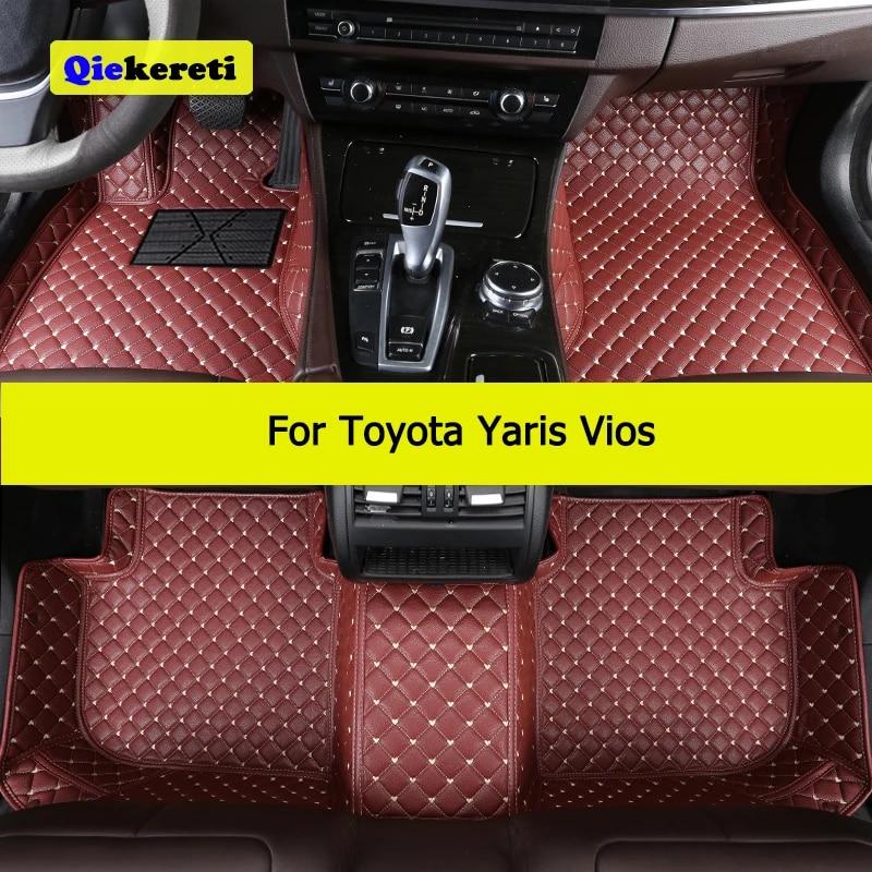 

Автомобильные коврики QIEKERETI на заказ для Toyota Yaris Vios Vitz, автомобильные ковры для ног, аксессуары для ног
