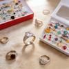 10/20/30/50Pcs/Lot Boho Fashion Luxury Colorful Rhinestone Rings Men Women Blingbling Jewelry Party Banquet Mixed Jewelry Gifts