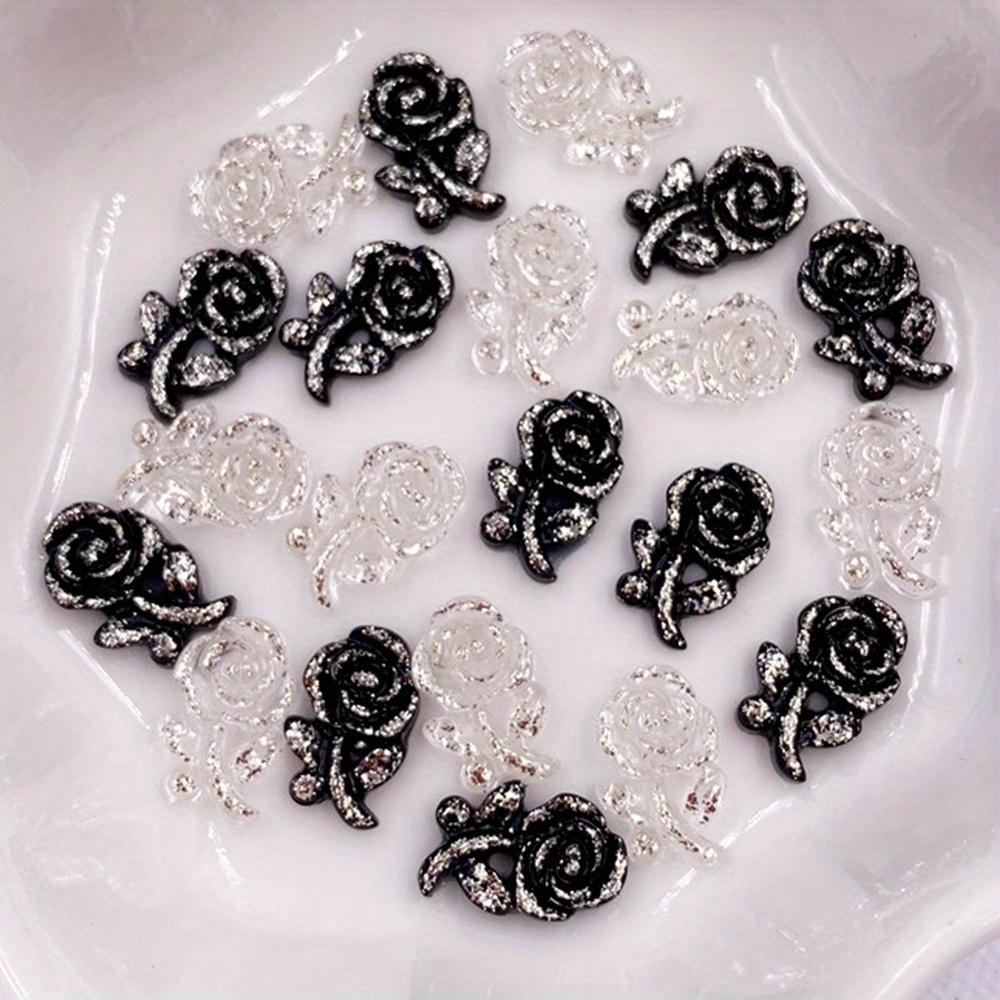 

100 шт., блестящие мини-серьги из смолы, белые, черные, розовые, для дизайна ногтей с плоской задней стороной, стразы, сделай сам, свадебные серьги для скрапбукинга, аксессуары для декора, аппликации, ремесла