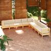 Day and Night - Day and Night Garden Furniture 9 Pieces and Cushions Solid Cream Pine Wood