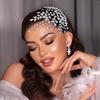 Elegant Rhinestone Headpiece: Handmade European & American Updo Side Ornament for Weddings, Evening Gowns, and Photography - DZ109