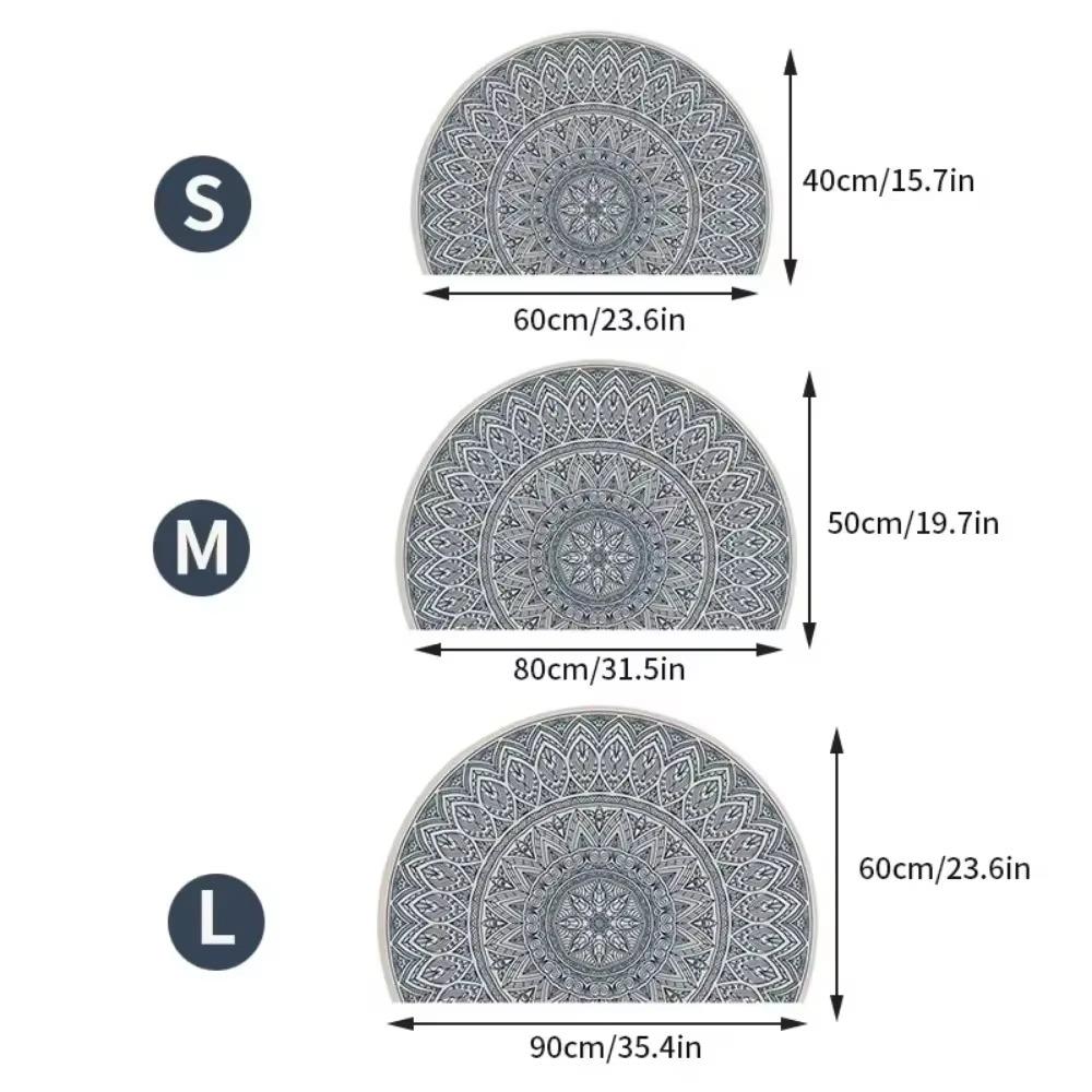 1PC Retro Door Rug Semi-circular Floor Mat Entrance Door Rugs Non-slip Absorbent Bathroom Mat Room Home Decoration Hogar Tapete