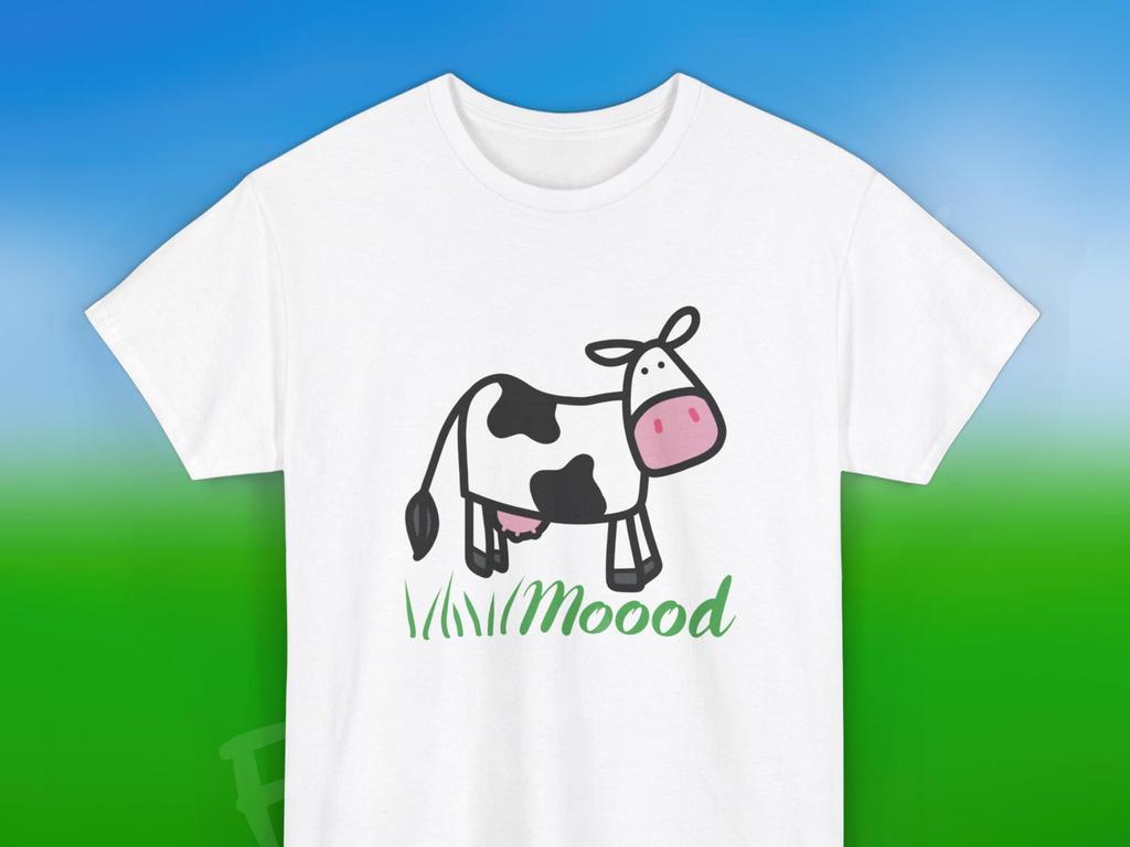 Cute Cow Mood T-Shirt and kids tshirt, Cow Lovers Moody Emotion Tee