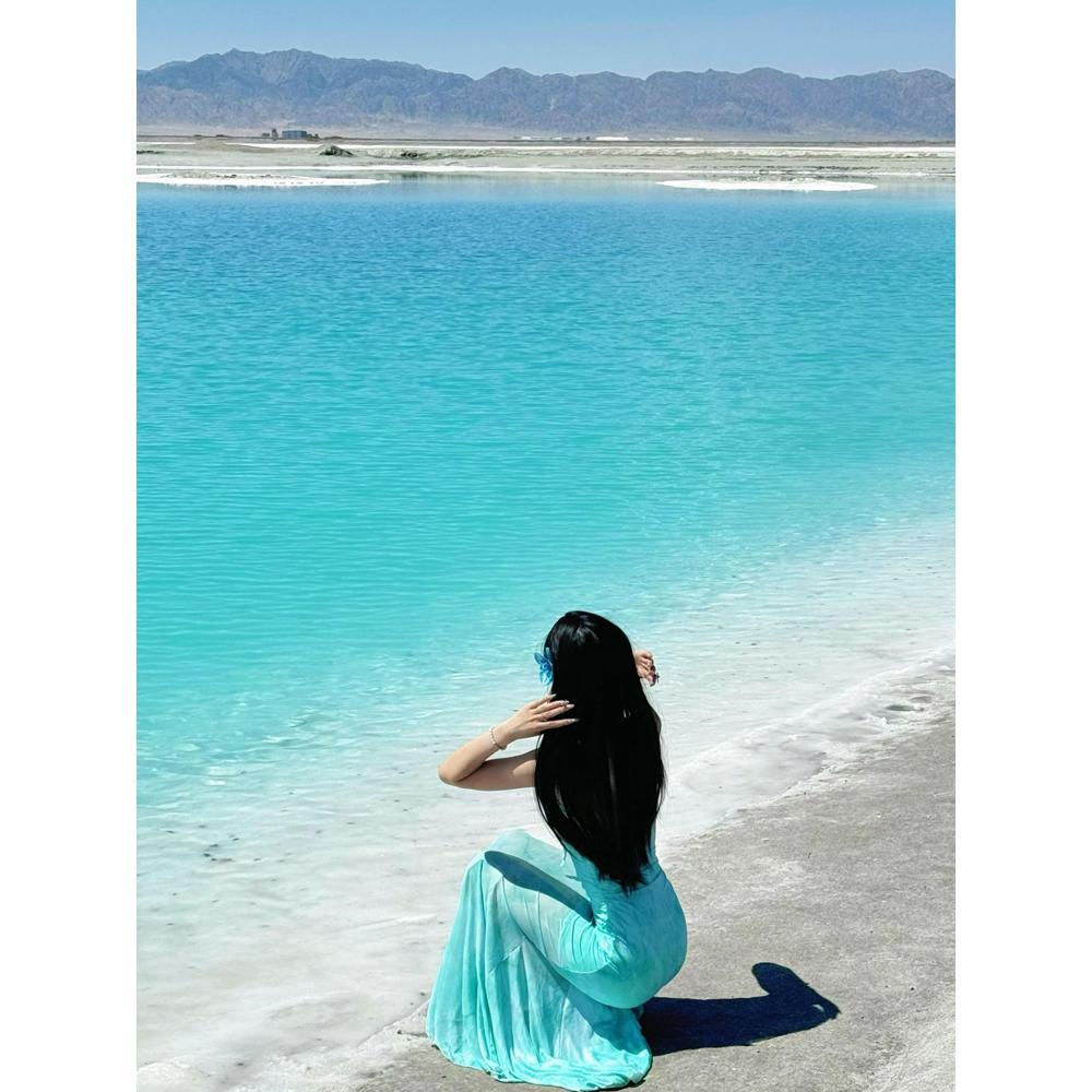 Design Sense Green Retro Printed Mesh Suspender Dress Atmosphere Holiday Wind Beach Photo Fishtail Dress