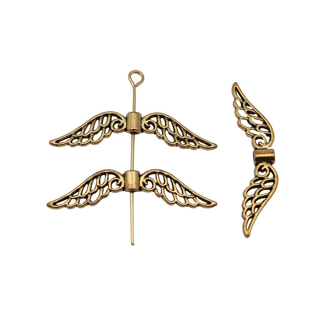 Angel Wing Beads Spacer Small Hole Butterfly Charms For Spiritual Jewelry