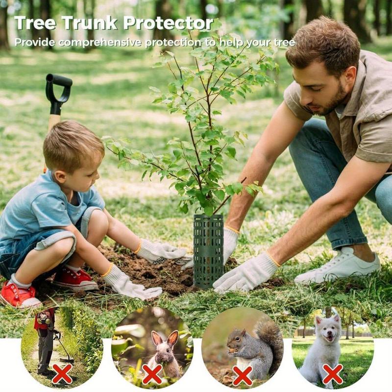 1pc Green Plastic Tree Protectors Connectable Tree Guards For Lawn Care Durable Plant Protection Equipment Gardening Accessories