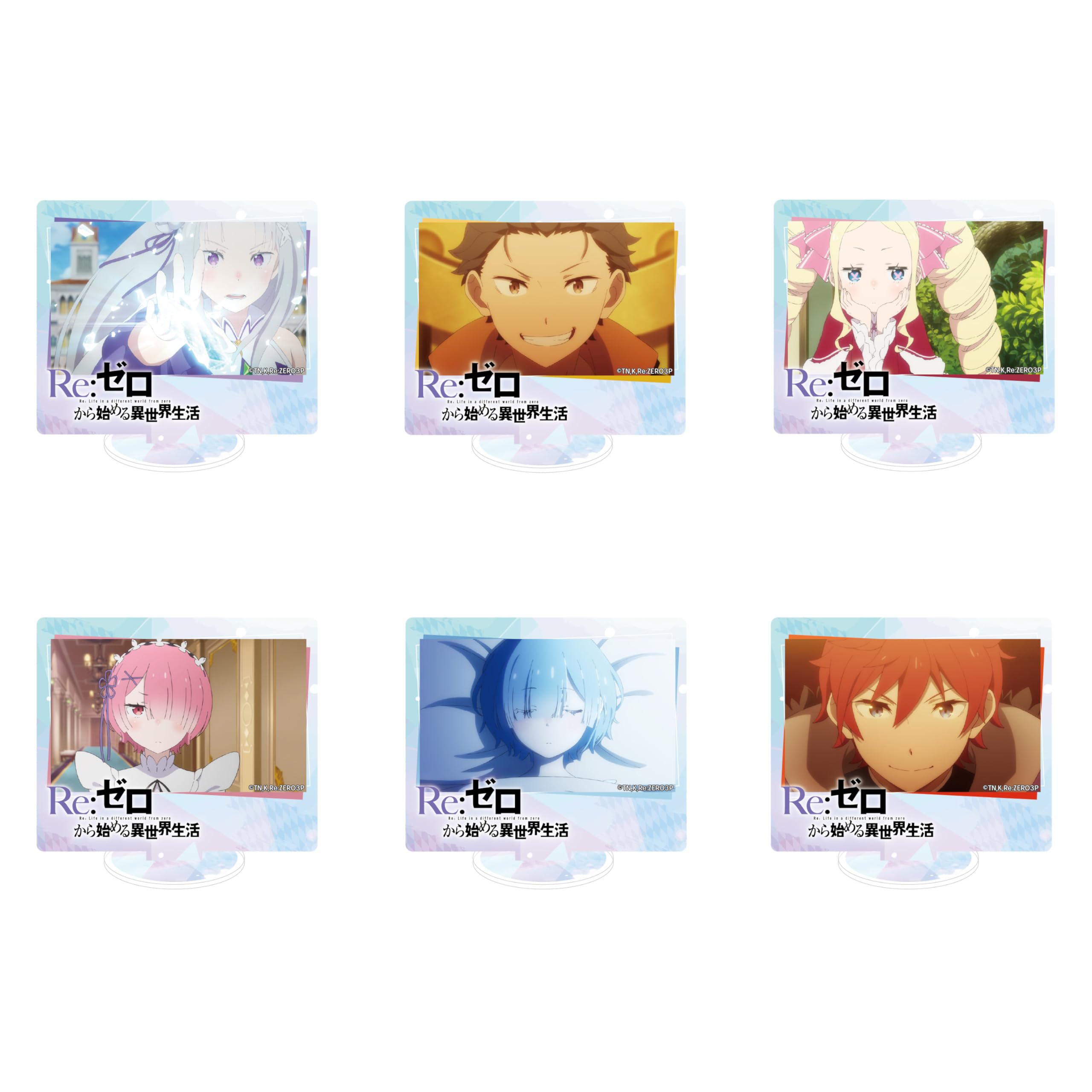 

ТВ Аниме Жизнь в другой сцене Торговые мини акриловые подставки Коробка из 6 штук «ReZERO -Начало мира-»