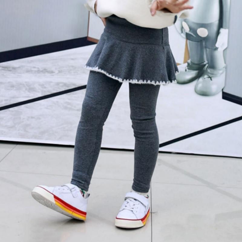 Girls Pants Skirt Fake Two Piece Children's Breathable Skirt Pants Thin Bottom Pants Girls Leggings Pleated Mini Skirts Spring Autumn