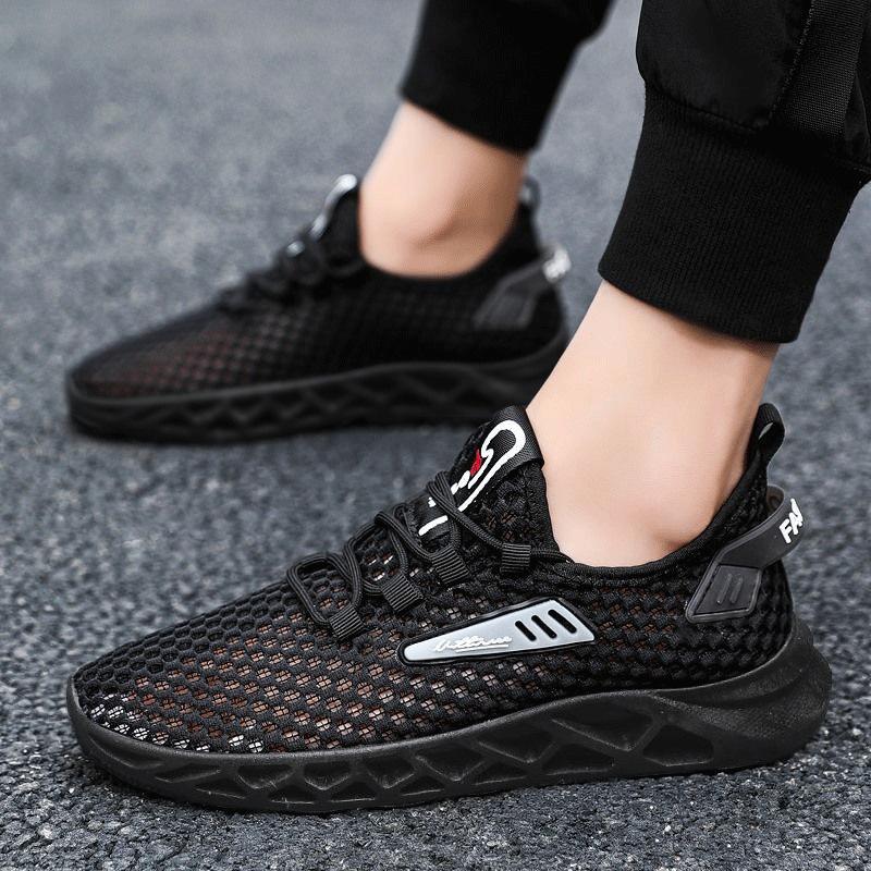 

Hollow Men s Casual Sneakers Thin Breathable Vulcanized Shoe New Comfortable Soft Sole Lightweight Running Shoes Tenis Masculino 39 чёрный