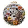 1Pc Hedgehog DIY Embroidery Handmade Fabric Material Kit in English, Suitable for Embroidery Hobby Beginners
