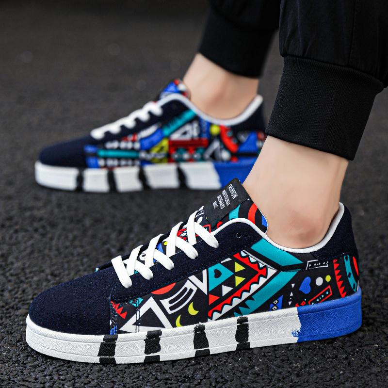 Trend Graffiti Ležérní Tenisky Unisex Outdoor Prodyšné Neklouzavé Pánské boty na skateboard Móda Červené ploché vulkanizované boty Dámské