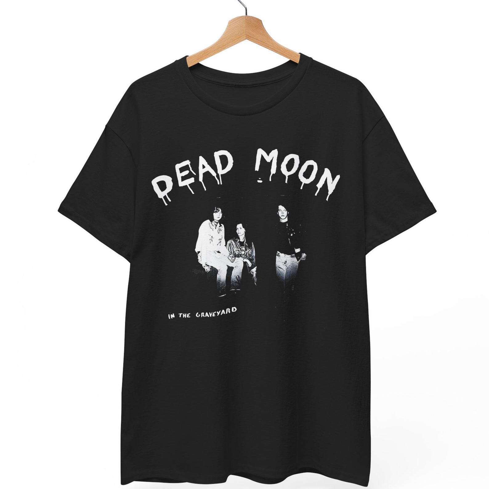Dead Moon T-Shirt, In the Graveyard Garage Punk Band Tee, Vintage Style Psych Rock Shirt, Portland Underground Music Top M