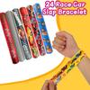 24 Pcs Race Car Party Decorations Favors Racing Bracelet Racing Wristbands Bracelet Checkered Slap Bracelets Dirt Bike Task Game Decorations Car