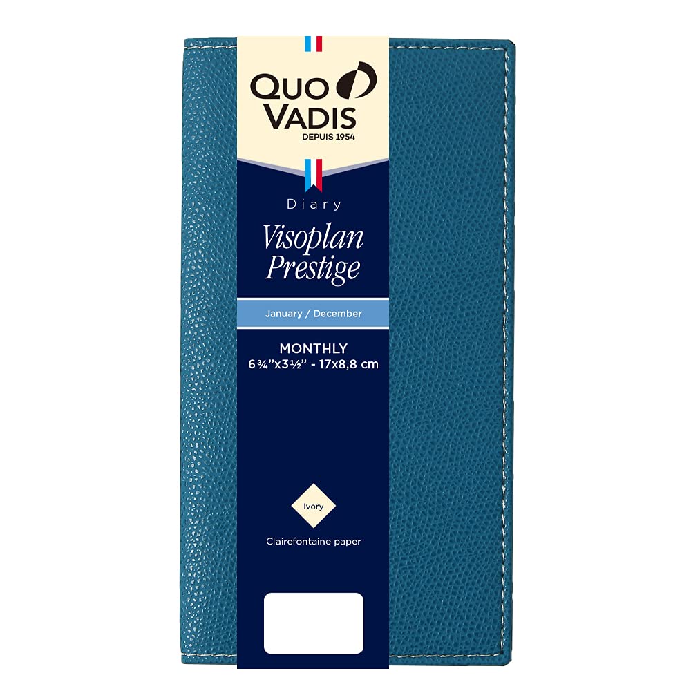 

QUOVADIS 2026 Planner Diary Buiso Plan Prestige / Club (Monthly Block, January Start, Slim Size 17x8.8cm) blue plasse qv66602bp