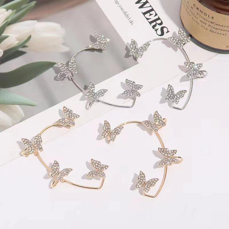 Korean Dongdaemun Star Tassel Snowflake Butterfly Ear Cuff Clip, No Piercing Required, 2025 Design.