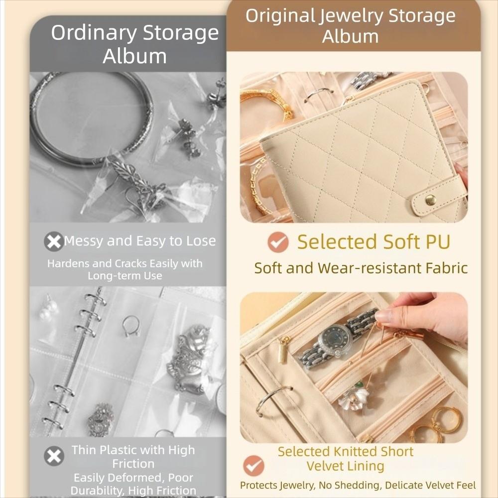 Detachable Pages Jewelry Storage Book Large Capacity Jewelry Organizer Bag Small Jewelry Storage