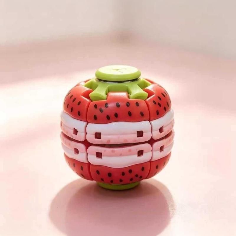 Fruit Shaped Fidget Puzzle Toy Rotatable Splicing Smooth Texture Stress Relieving Fidget Toy for Kids Anxiety Relief
